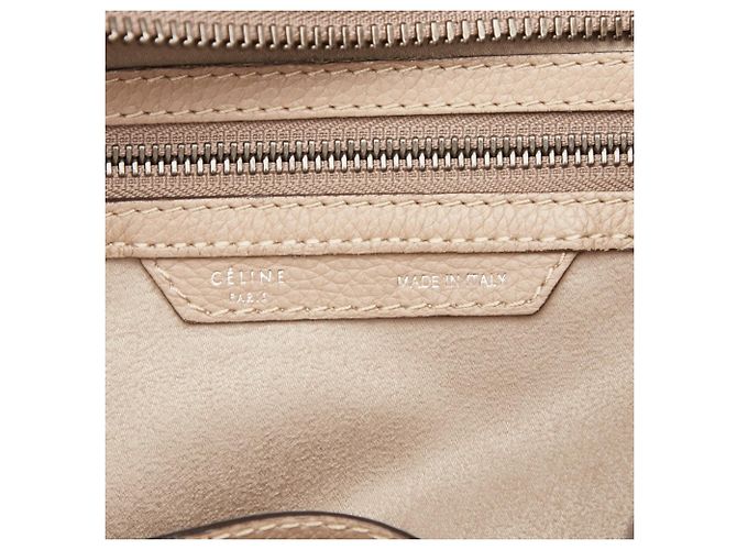 Céline Borsa a mano Celine Luggage Micro Shopper Beige - vista 14