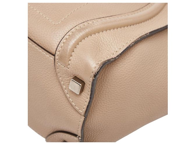 Céline Borsa a mano Celine Luggage Micro Shopper Beige - vista 4