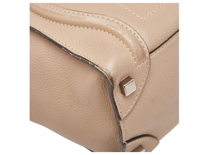 Céline Borsa a mano Celine Luggage Micro Shopper Beige - vista 5