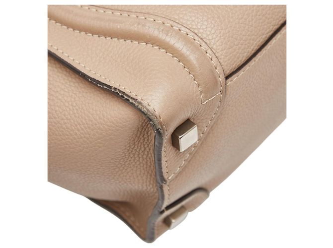 Céline Borsa a mano Celine Luggage Micro Shopper Beige - vista 7