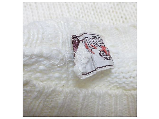 Autre Marque Agnona Kurzarm-Sommerstricktop Roh - Ansicht 10