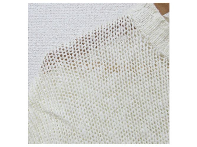 Autre Marque Agnona Kurzarm-Sommerstricktop Roh - Ansicht 5