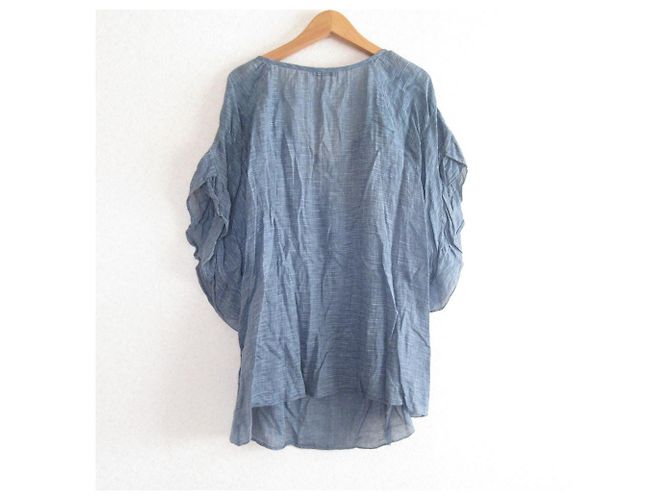 Autre Marque Blusa de gasa con mangas 3/4 VIVIENNE TAM Azul - vista 2