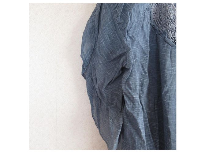 Autre Marque Blusa de gasa con mangas 3/4 VIVIENNE TAM Azul - vista 5