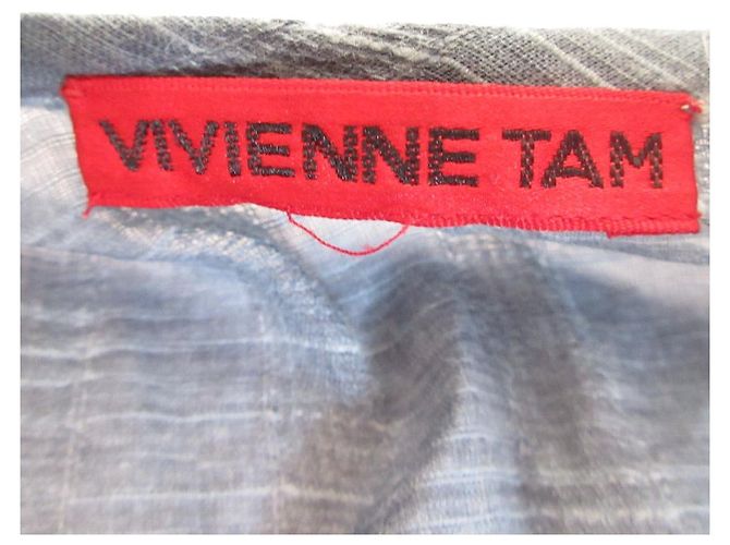Autre Marque Blusa de gasa con mangas 3/4 VIVIENNE TAM Azul - vista 7