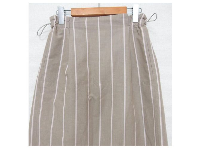 Autre Marque Falda de rayas alternas Drawer Beige - vista 3