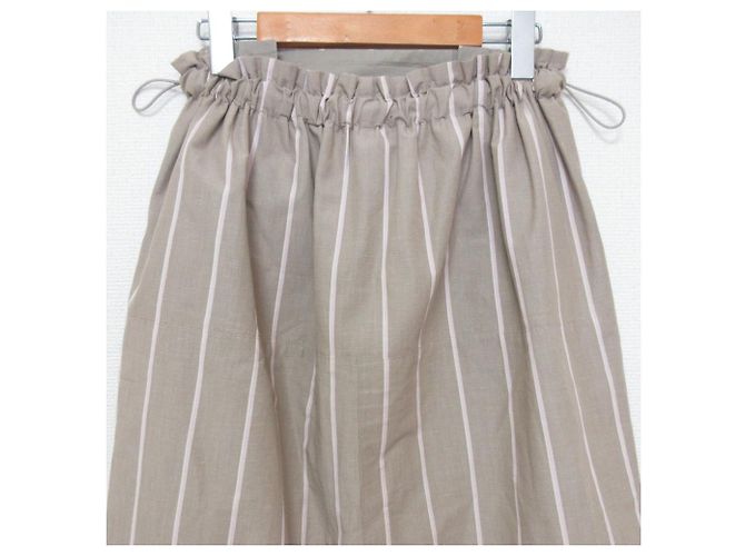 Autre Marque Falda de rayas alternas Drawer Beige - vista 4