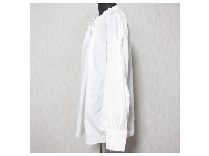 Autre Marque Bluse mit Rüschensaum TOO-TOO Weiß - Ansicht 3
