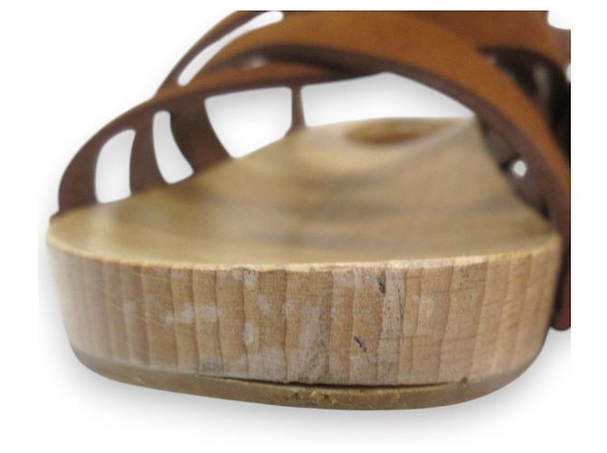 Sandali in suede e legno Miu Miu Bijou Studs Marrone - vista 15