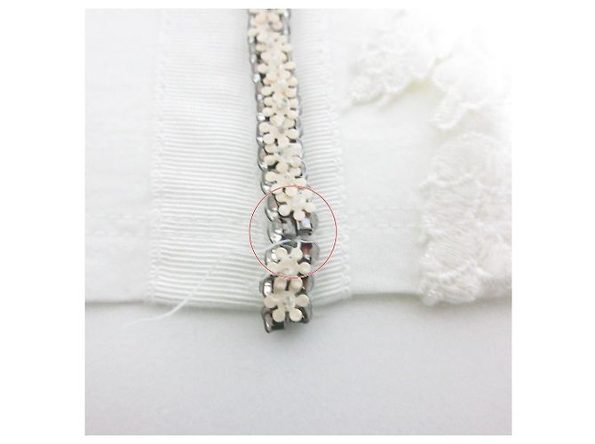Top corto de encaje adornado Max Mara Weekend Blanco - vista 7