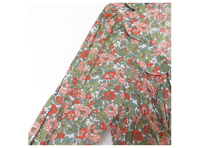 Autre Marque Bluse Indien mit Blumenmuster Franche Lippee Grün - Ansicht 4