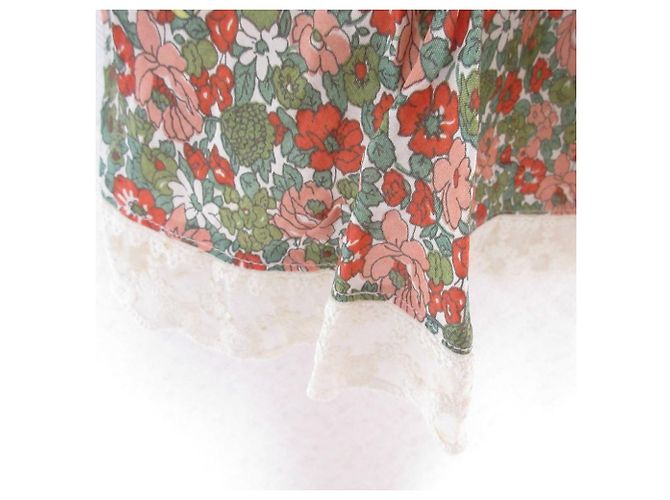 Autre Marque Bluse Indien mit Blumenmuster Franche Lippee Grün - Ansicht 6