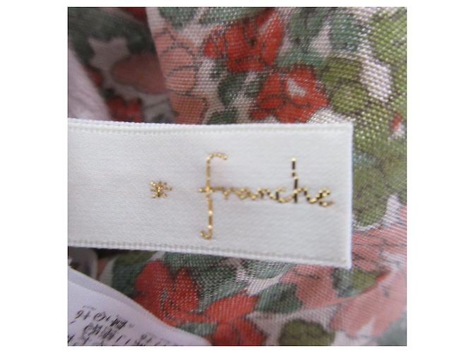 Autre Marque Bluse Indien mit Blumenmuster Franche Lippee Grün - Ansicht 8