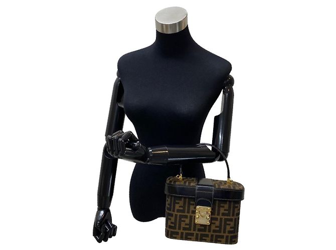 Fendi Zucca Leder-Canvas 2-Wege-Tasche Braun Schwarz - Ansicht 3