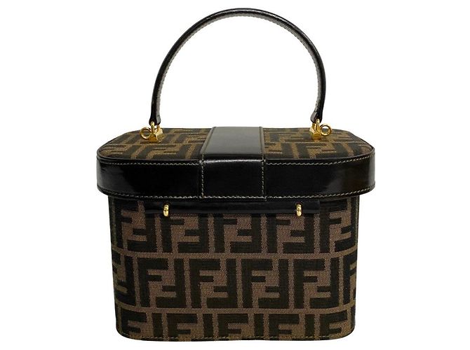 Fendi Zucca Leder-Canvas 2-Wege-Tasche Braun Schwarz - Ansicht 6
