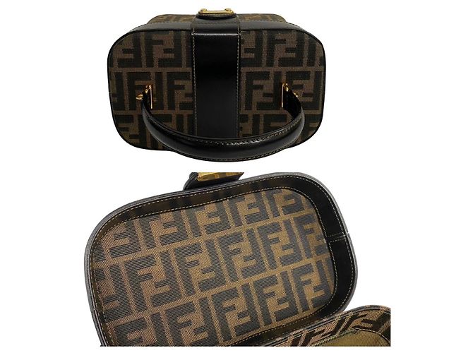Fendi Zucca Leder-Canvas 2-Wege-Tasche Braun Schwarz - Ansicht 8