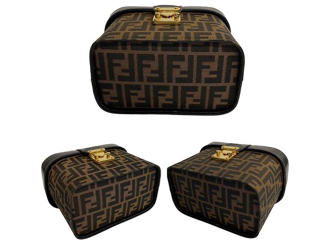 Fendi Zucca Leder-Canvas 2-Wege-Tasche Braun Schwarz - Ansicht 9