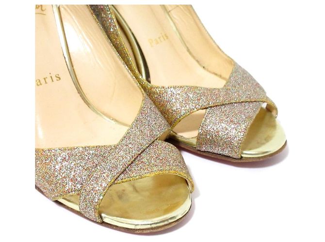 Sandali con zeppa glitter Christian Louboutin Multicolore - vista 4