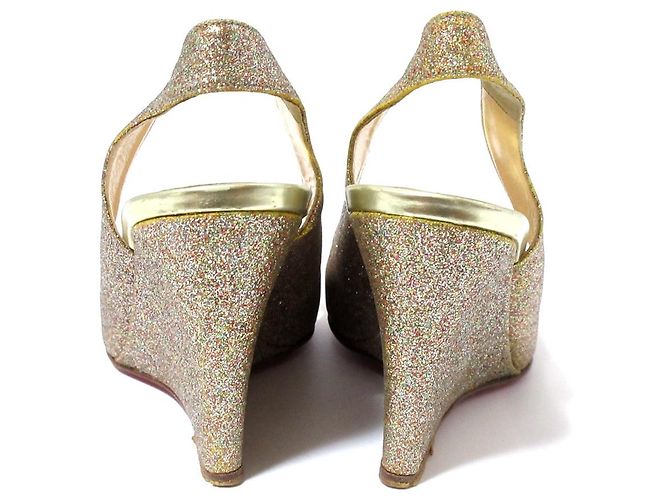 Sandali con zeppa glitter Christian Louboutin Multicolore - vista 5