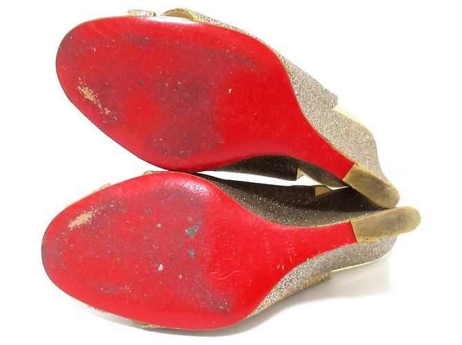Sandali con zeppa glitter Christian Louboutin Multicolore - vista 7