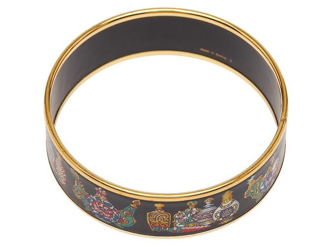 Hermès GM Email Cloisonné Armreif Schwarz Golden - Ansicht 2