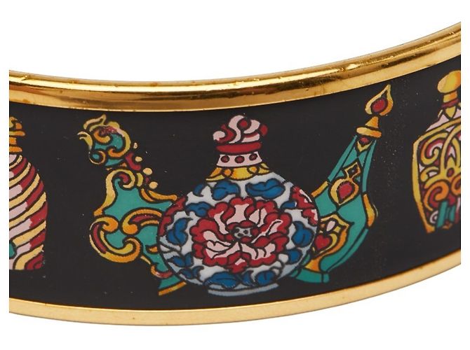 Hermès GM Email Cloisonné Armreif Schwarz Golden - Ansicht 3