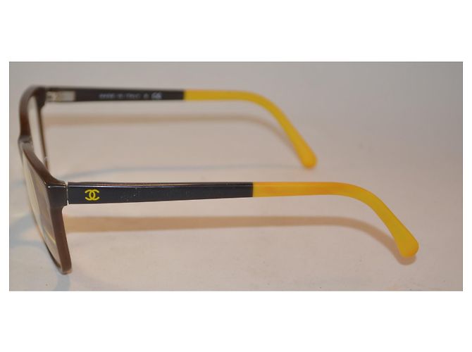 Occhiali Chanel 3230 Marrone Giallo Plastica - vista 3