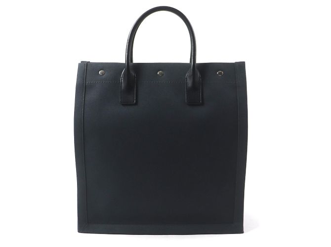 Borsa tote in tela e pelle N S Rive Gauche di Saint Laurent Nero Grigio antracite - vista 3