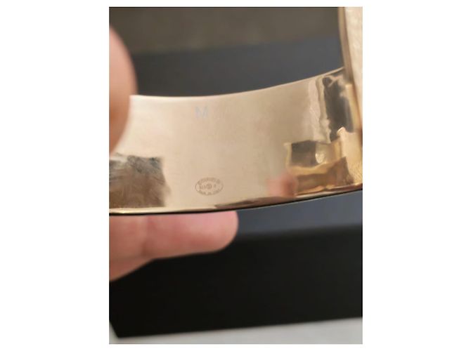 Chanel Armreif Gold mit CC Logo und Strass Größe M Gold hardware - Ansicht 16