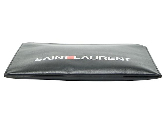 Clutch in pelle nera e multicolore Saint Laurent Nero - vista 3