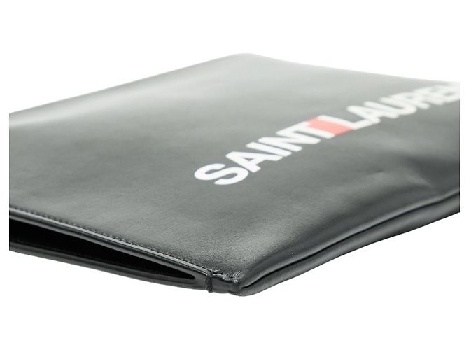 Clutch in pelle nera e multicolore Saint Laurent Nero - vista 5