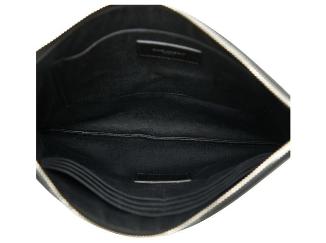 Clutch in pelle nera e multicolore Saint Laurent Nero - vista 6