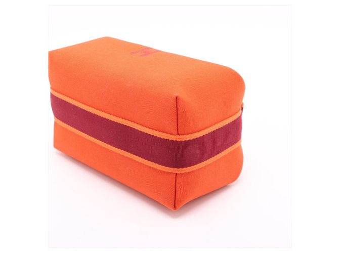 Hermès Neceser Bride PM de Lana Beauty Case PM Negro & Naranja - vista 3