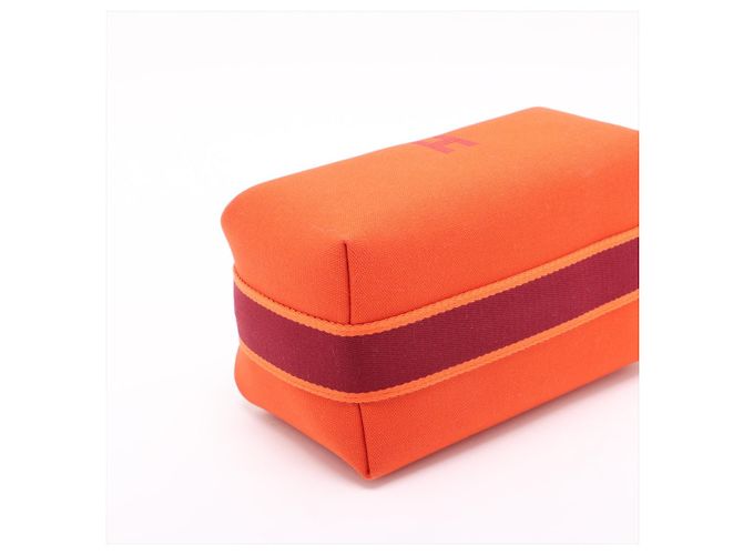 Hermès Neceser Bride PM de Lana Beauty Case PM Negro & Naranja - vista 4