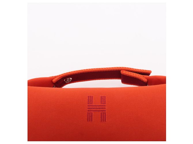 Hermès Neceser Bride PM de Lana Beauty Case PM Negro & Naranja - vista 6