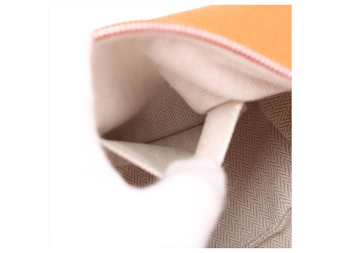 Hermès Neceser Bride PM de Lana Beauty Case PM Negro & Naranja - vista 9