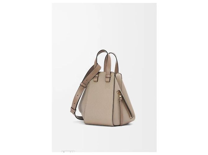 Borsa Hammock Piccola Loewe in Morbida Pelle di Vitello Granata Marrone Beige - vista 11