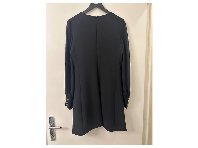 Vestido mini de crepé negro Babylone - vista 12