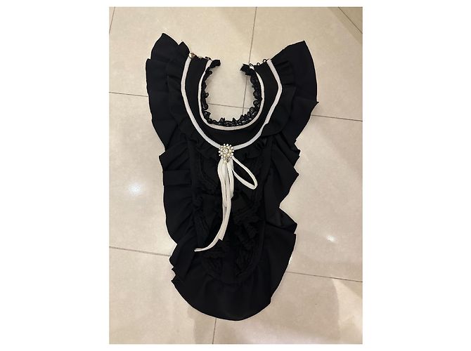 Vestido mini de crepé negro Babylone - vista 6