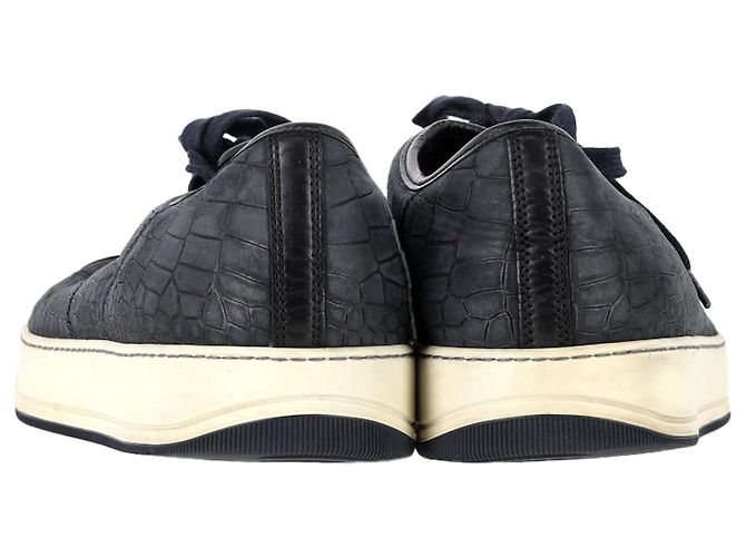 Sneakers Lanvin DBB1 in pelle blu navy con stampa coccodrillo - vista 5