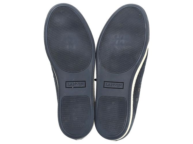 Sneakers Lanvin DBB1 in pelle blu navy con stampa coccodrillo - vista 6
