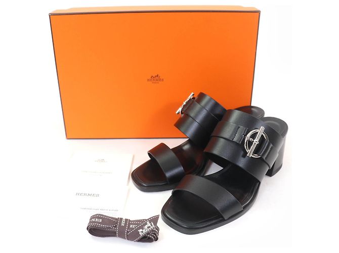 Sandali in metallo e pelle Glennan di Hermès Nero - vista 2