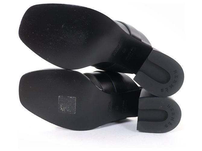 Sandali in metallo e pelle Glennan di Hermès Nero - vista 7