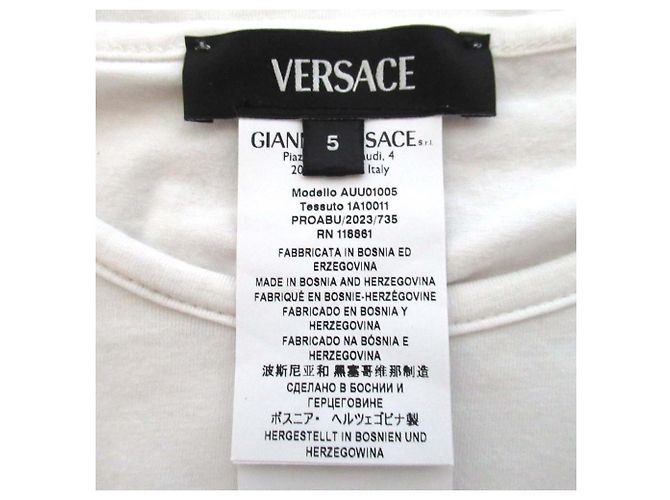 Versace Medusa Druck Baumwoll-T-Shirt Weiß - Ansicht 11
