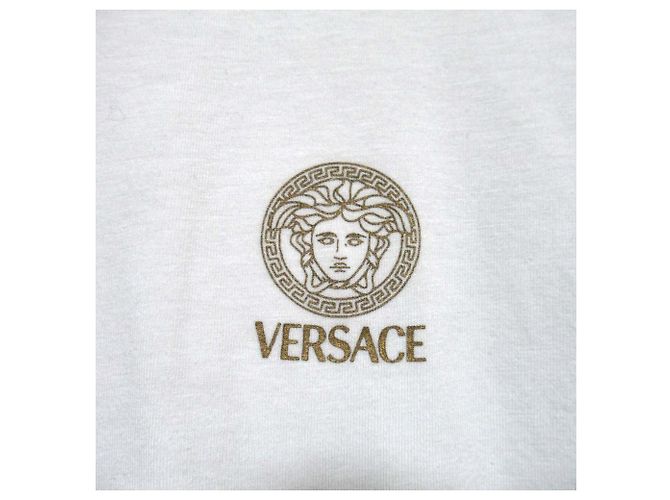 Versace Medusa Druck Baumwoll-T-Shirt Weiß - Ansicht 4