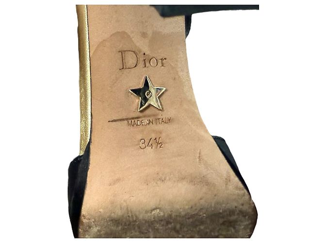 Sandali in satin e camoscio Christian Dior Nero - vista 10