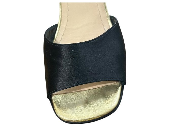 Sandali in satin e camoscio Christian Dior Nero - vista 11