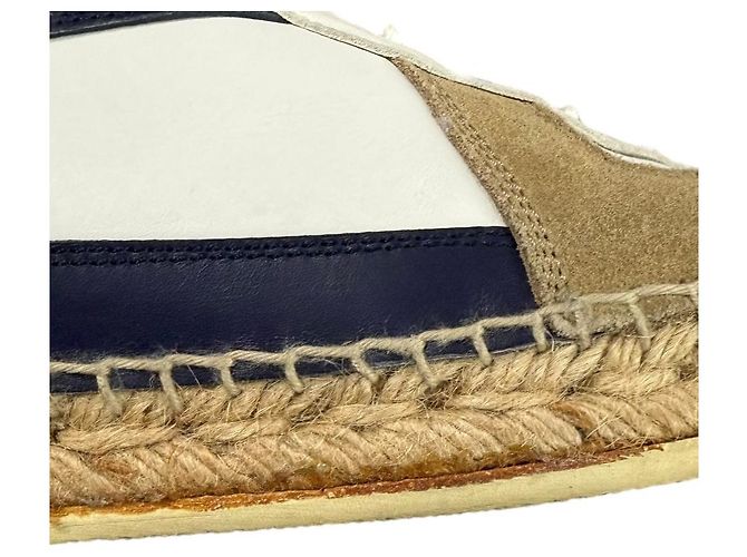 Jil Sander Deutsche Low-Cut Sneakers Weiß Marineblau - Ansicht 14