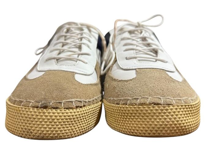 Jil Sander Deutsche Low-Cut Sneakers Weiß Marineblau - Ansicht 2