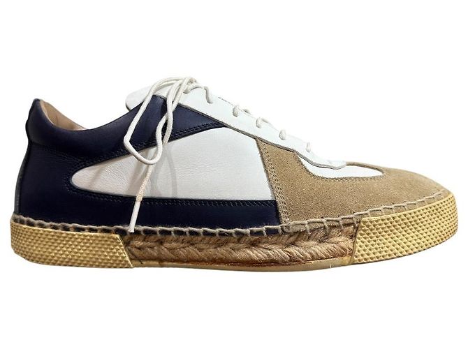 Jil Sander Deutsche Low-Cut Sneakers Weiß Marineblau - Ansicht 5